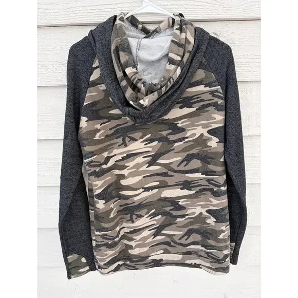 Ampersand Avenue Camo Double Hood Sweatshirt Pullover M - Picture 9 of 9